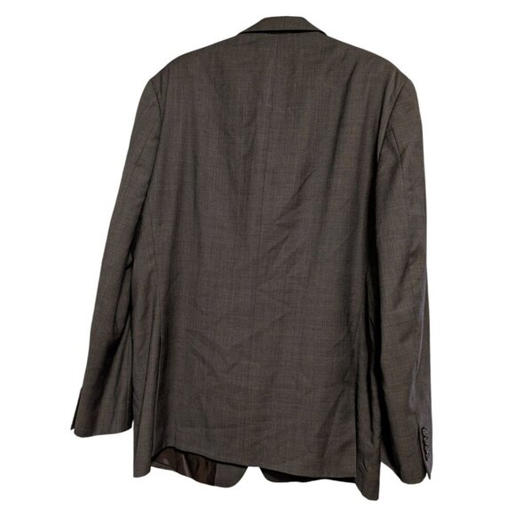 Lauren Ralph Lauren 100% Wool Blazer Men's Size 48L Slim Glen Check Plaid Brown - Picture 2 of 10
